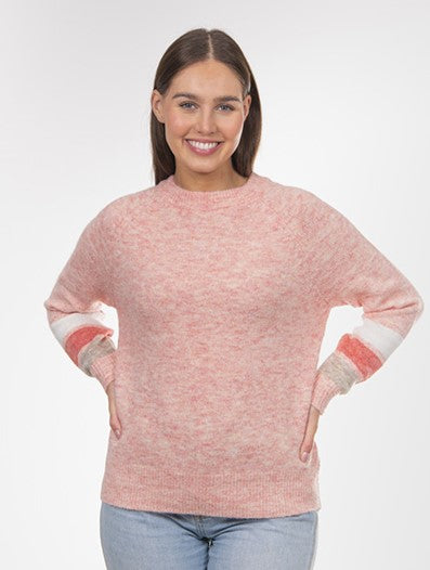 FIELDS Striped Keyhole Pullover Blossom