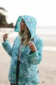 FLOCK Rain Jacket Aqua Bloom