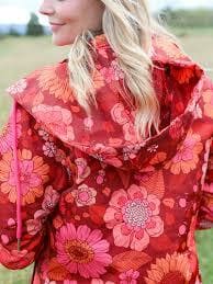 FLOCK Rain Jacket Burgundy Bloom