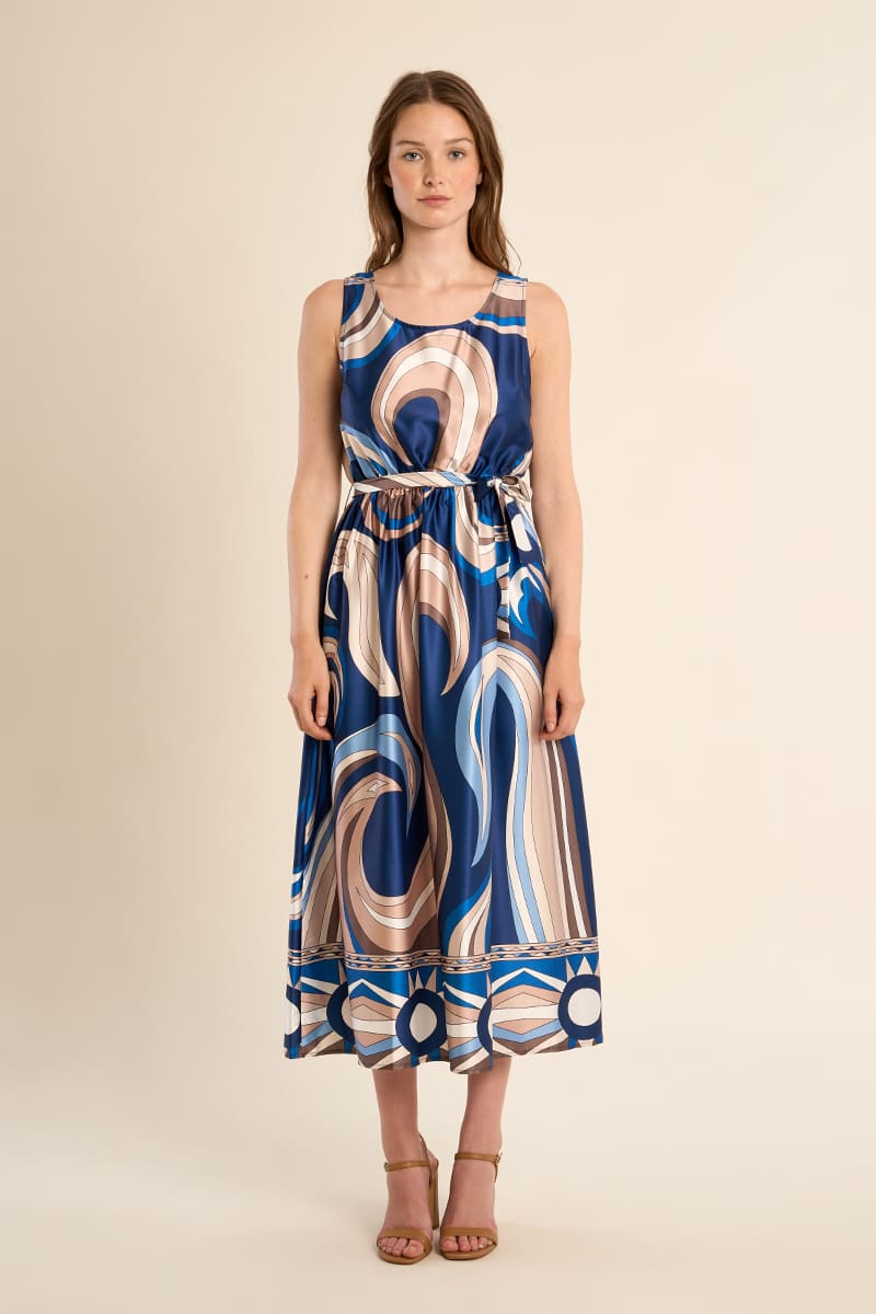 MOLLY BRACKEN Woven Dress NavAnthea