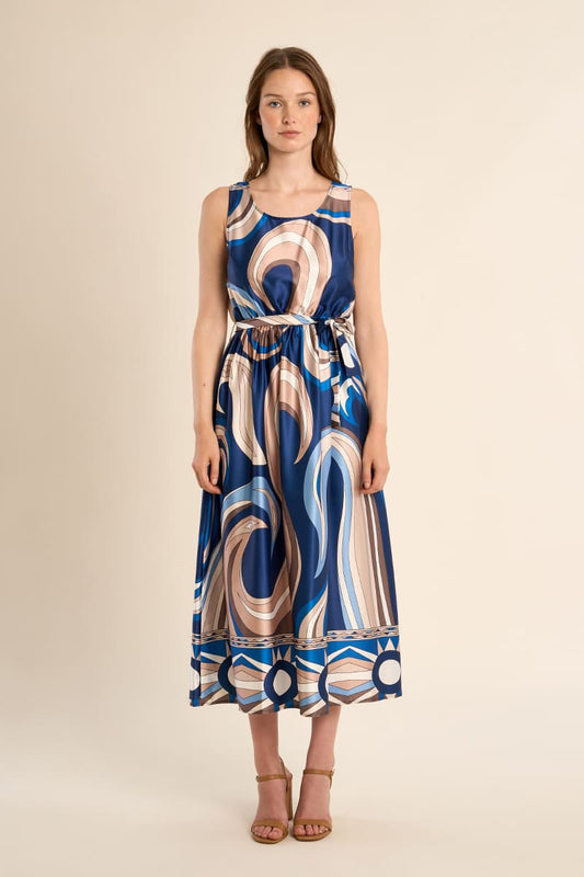 MOLLY BRACKEN Woven Dress NavAnthea