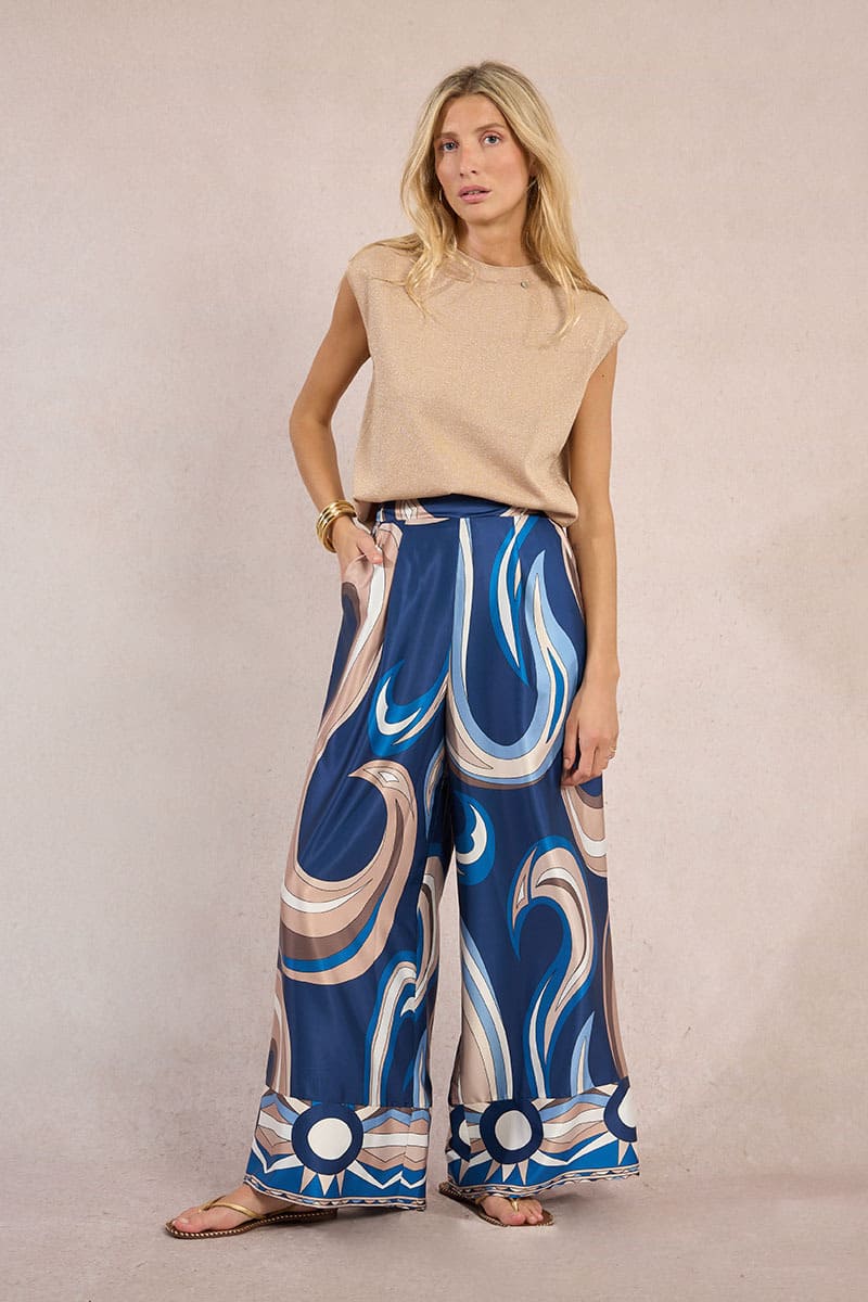 MOLLY BRACKEN Woven Pants NavAnthea