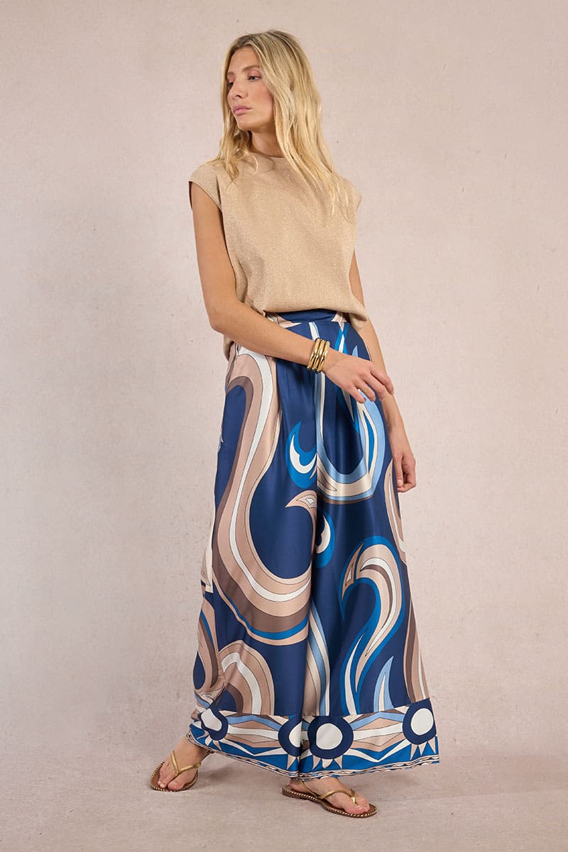 MOLLY BRACKEN Woven Pants NavAnthea
