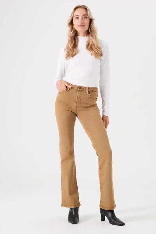 GARCIA Celia Flared Jeans GoldBrown