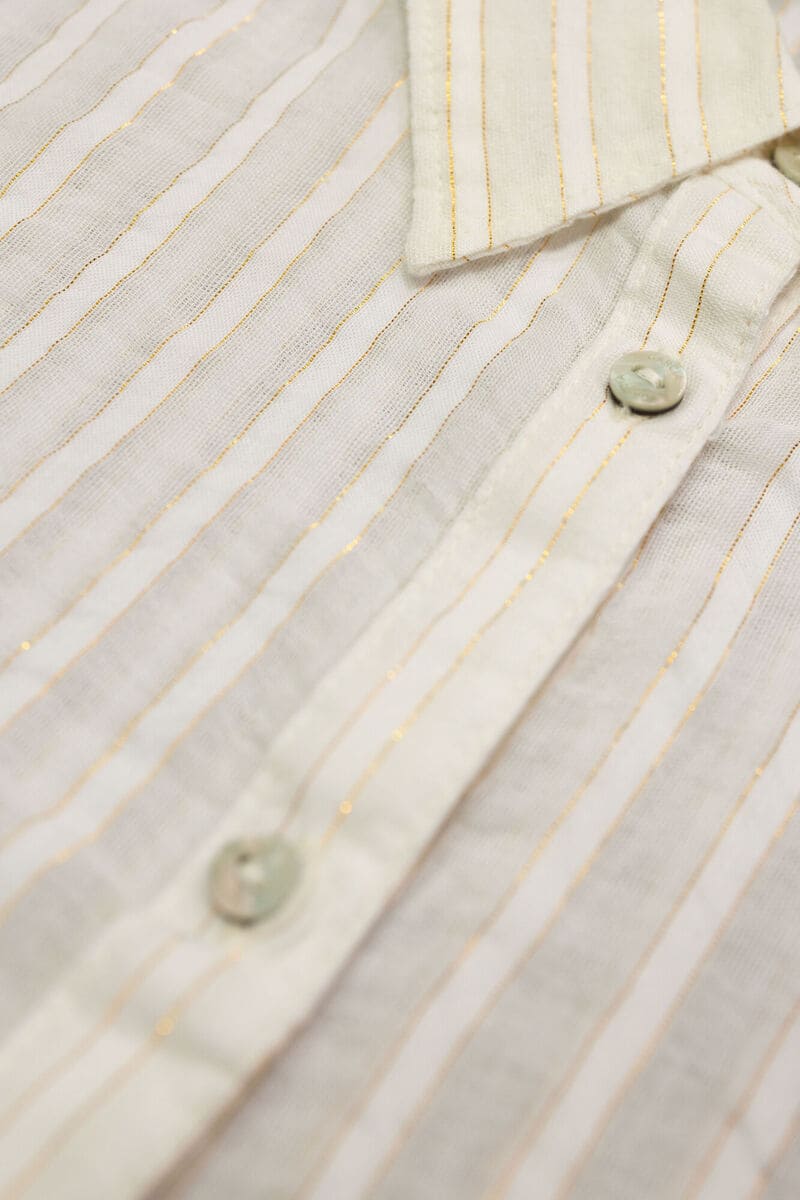 GARCIA Lurex Stripe Shirt OffWhite