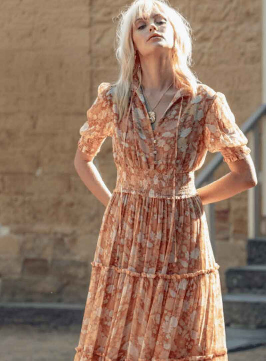 MIN OF STYLE Floral Skirt Golden Hour