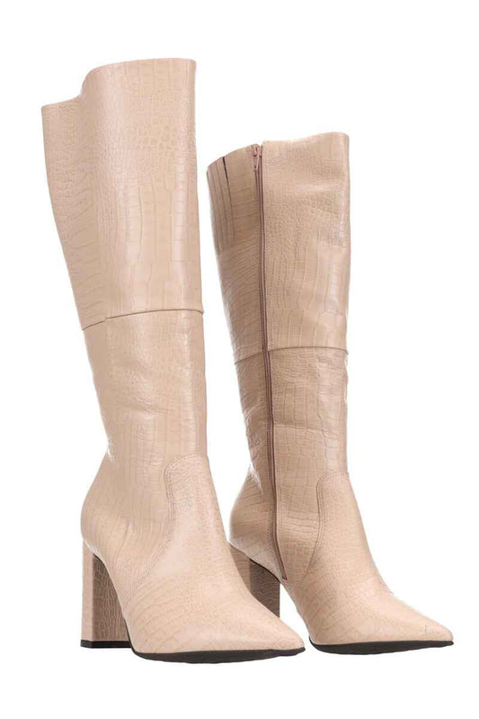 HEY MON Kelsey Croc Boots Nude