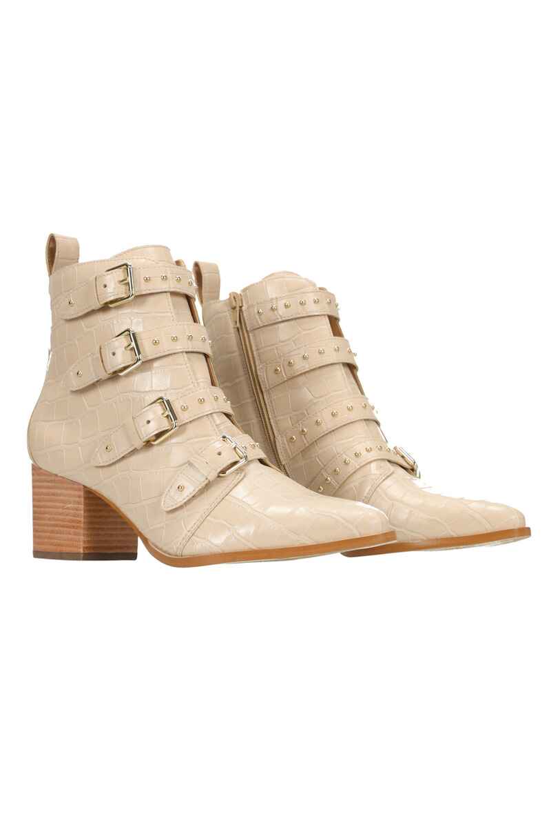 HEY MON Ava Croc Belted Boot Nude