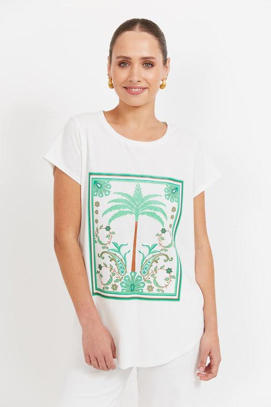 HAVEN Haiti Paisley Tee White