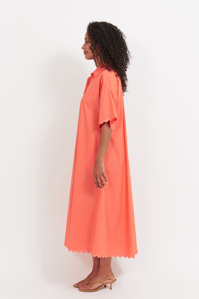 HAVEN Brasilia Shirt Dress Coral
