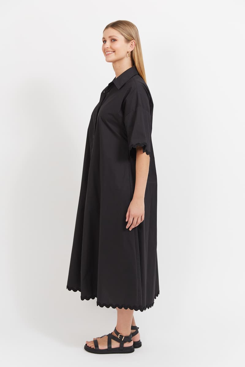 HAVEN Brasilia Shirt Dress Black