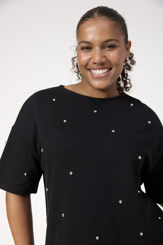 HAVEN Boston Studded Sweat Tee Black