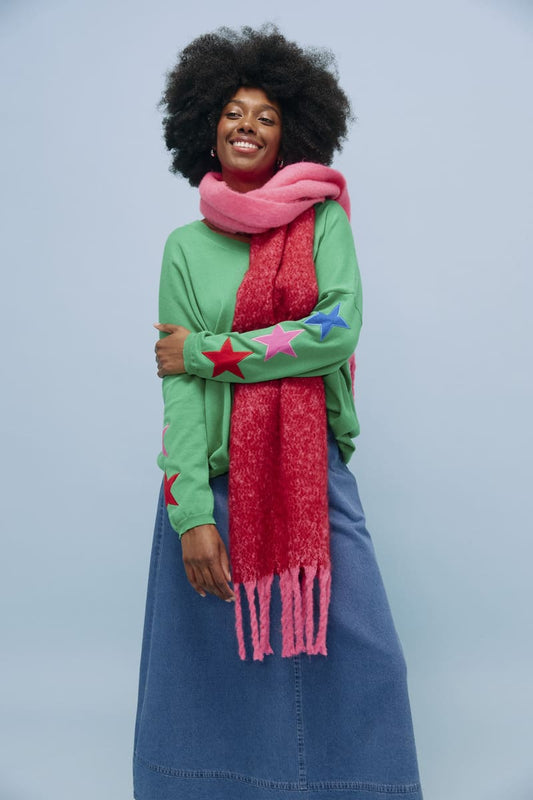 HAVEN Monterosa 2 Tone Scarf Hot Pink