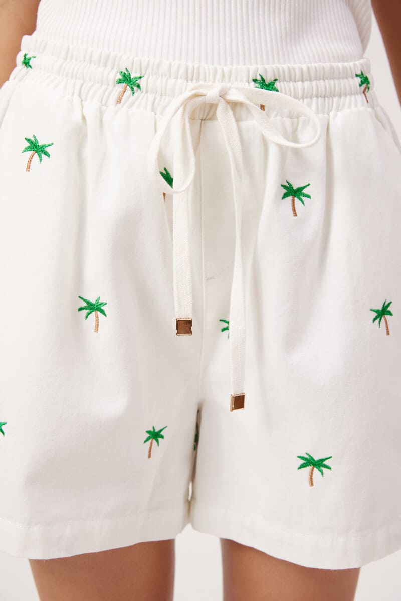 HAVEN Mauritius Embr Shorts DenWhite