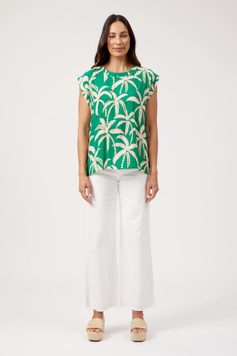 HAVEN Congo Button Top Palm