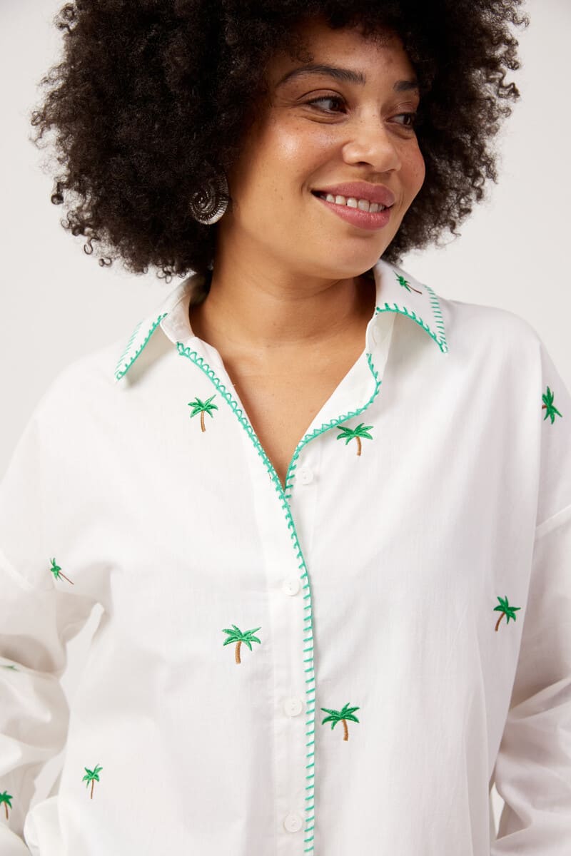 HAVEN Mauritius Embr Shirt White