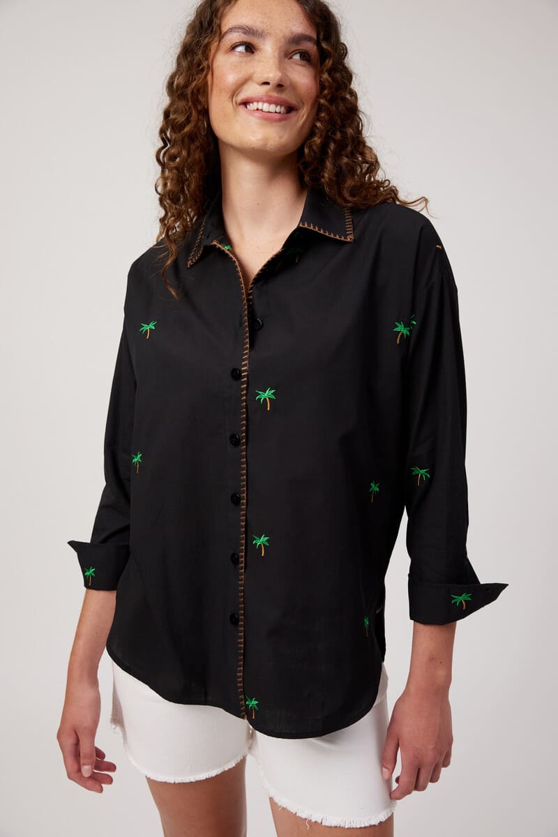 HAVEN Mauritius Embr Shirt Black