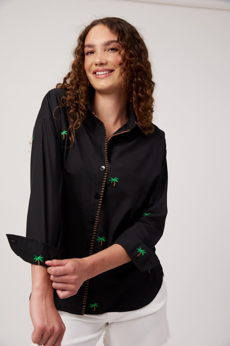 HAVEN Mauritius Embr Shirt Black