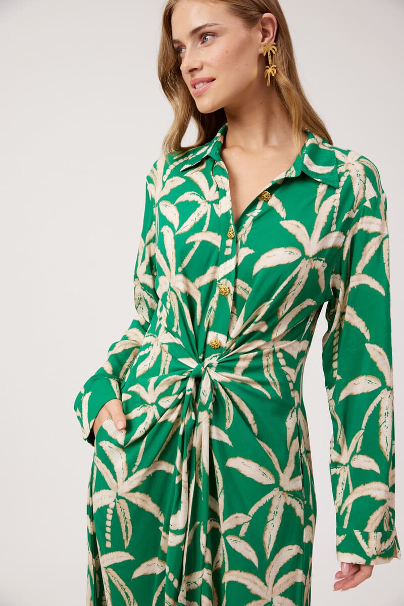 HAVEN Congo Midi Shirt Dress Palm