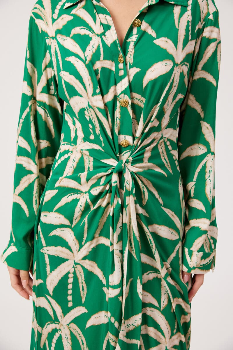 HAVEN Congo Midi Shirt Dress Palm