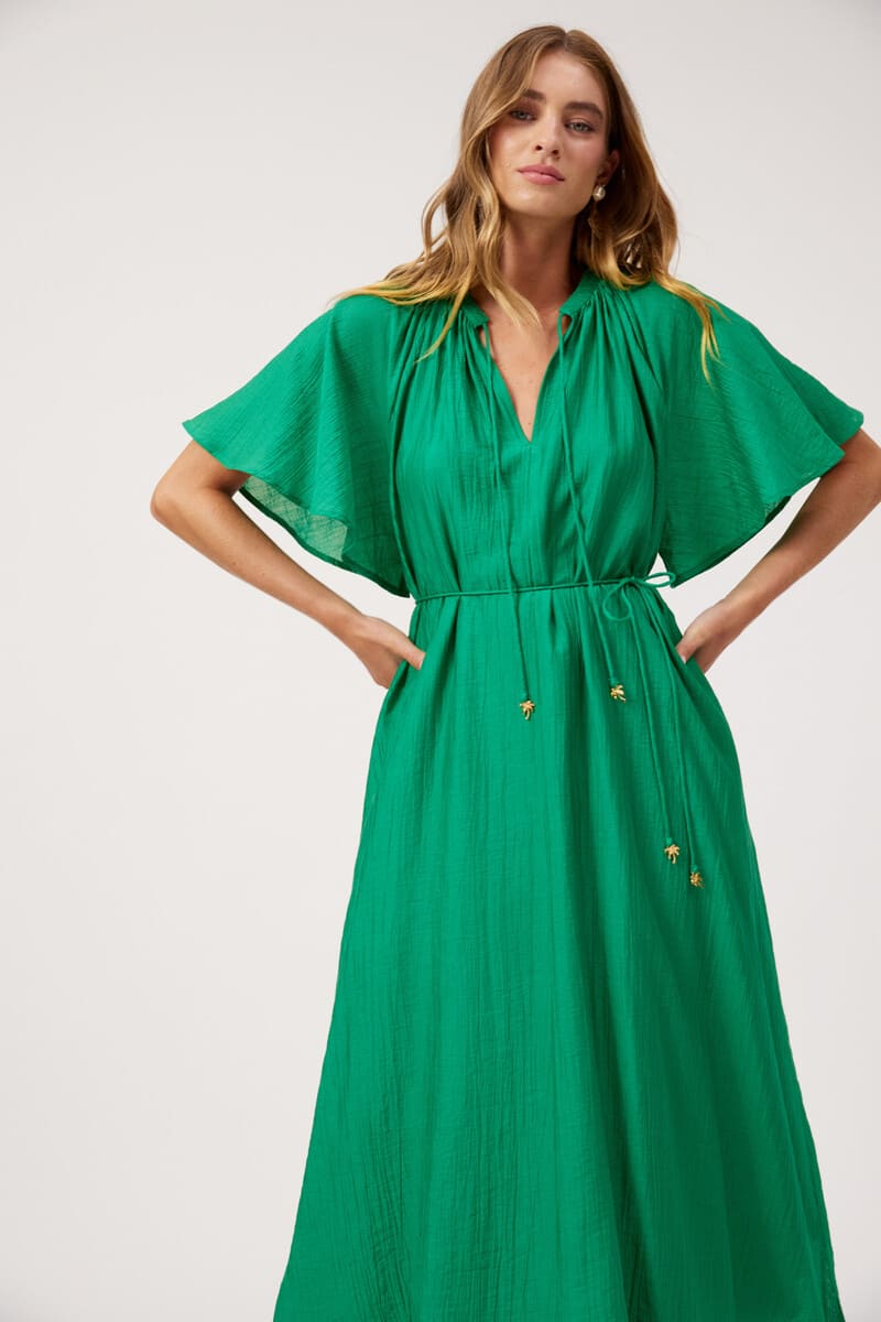 HAVEN Kenya Midi Dress Green