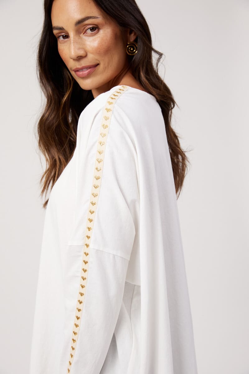 HAVEN Elba Heart LSl Tee White