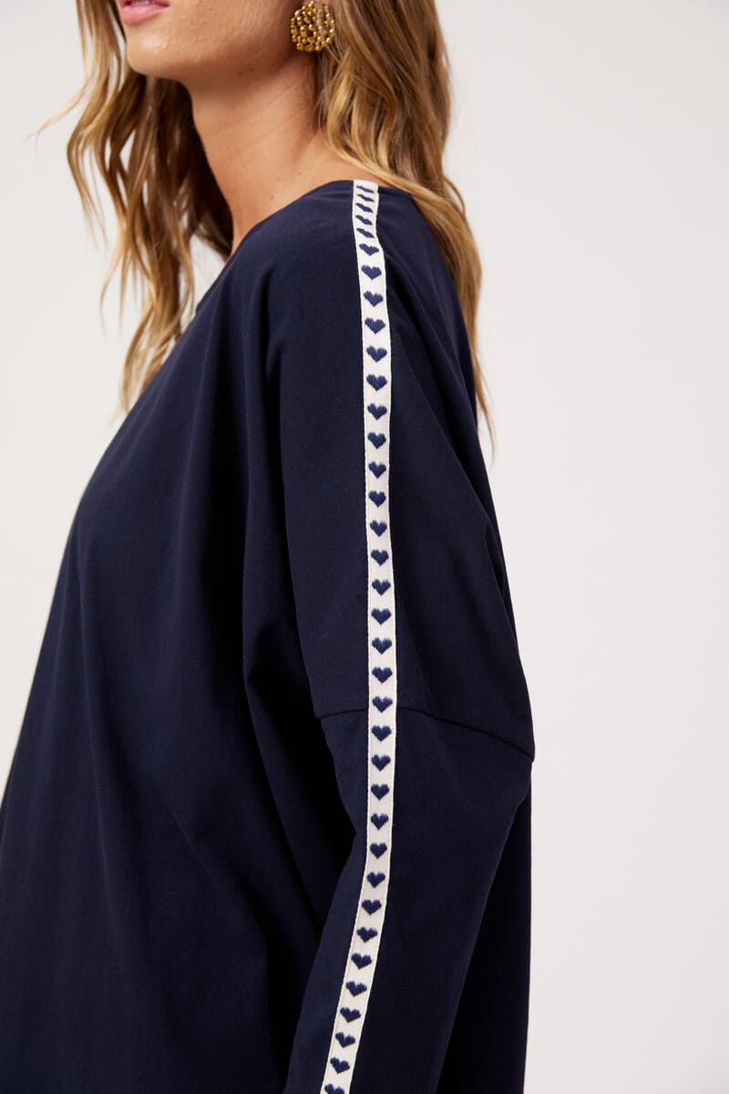 HAVEN Elba Heart LSl Tee Navy