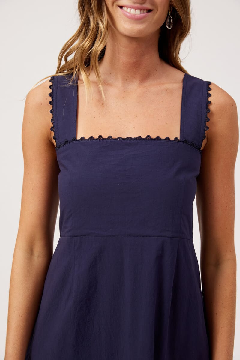 HAVEN Larissa Broderie Dress Navy