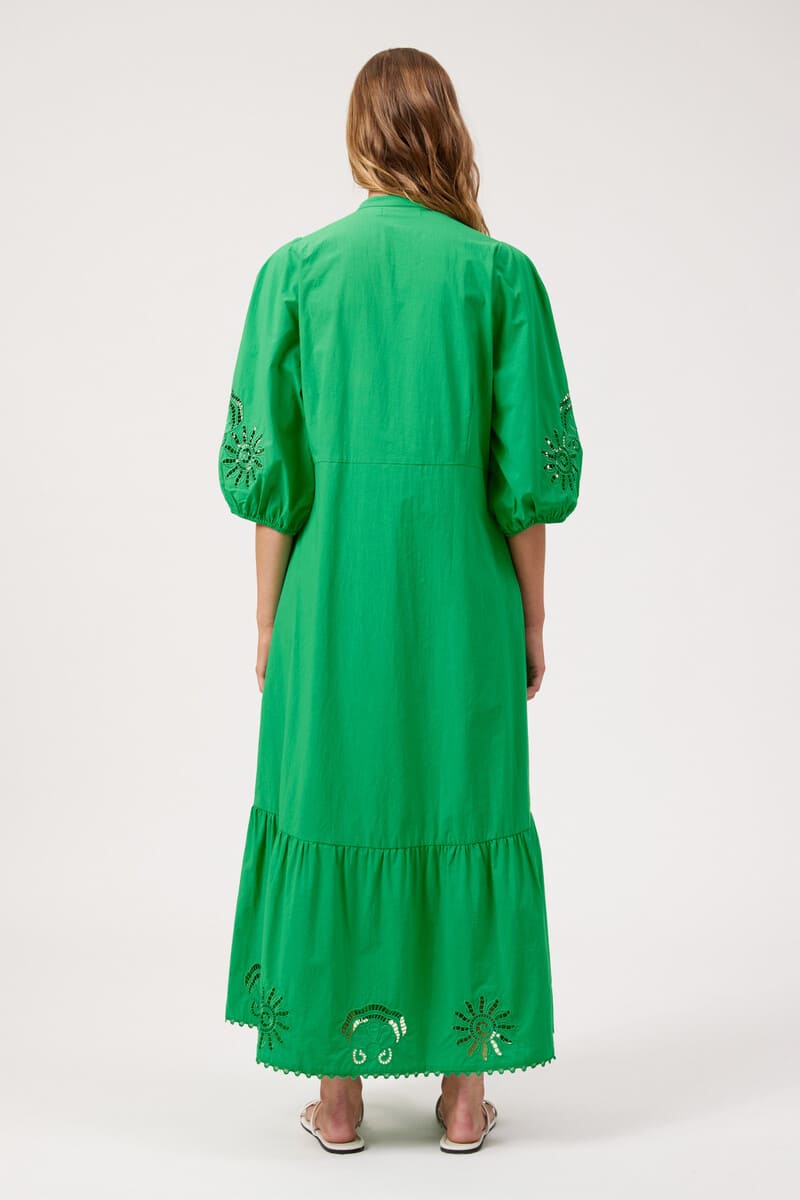 HAVEN Larissa Broderie Maxi Dress Green