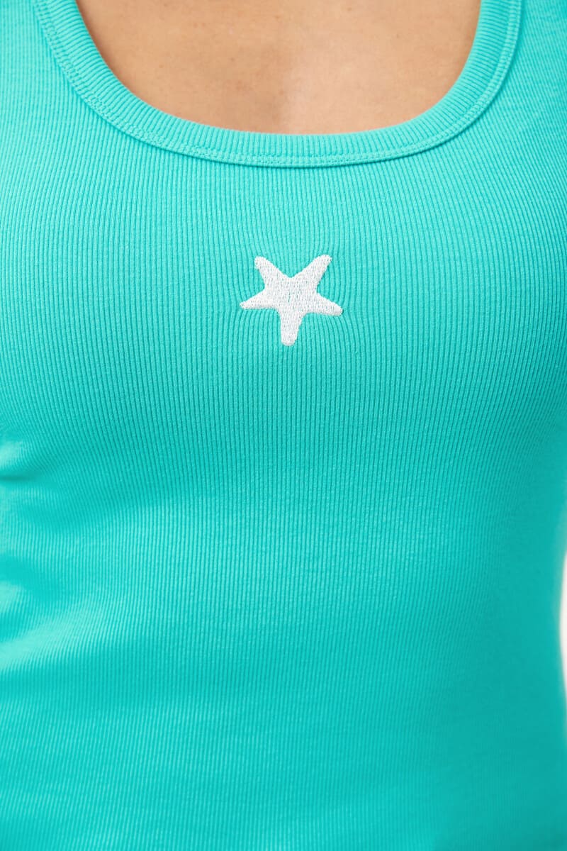 HAVEN Athens Embr Tank Top Aqua