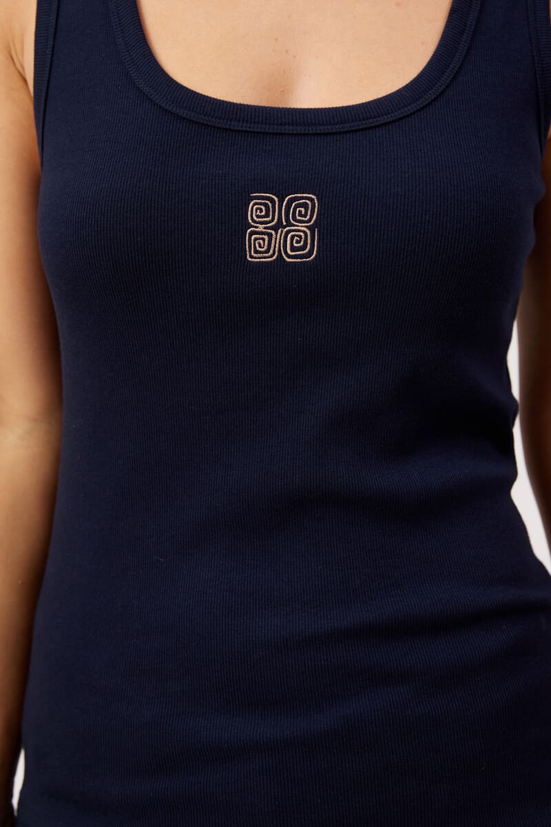 HAVEN Athens Embr Tank Top Navy
