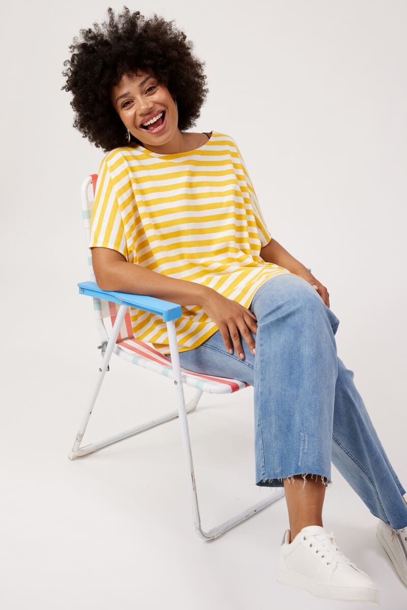 HAVEN Kos Stripe Tee Yellow OSFA