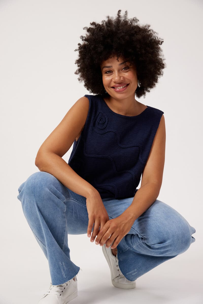 HAVEN Olympus Applique Tank Navy