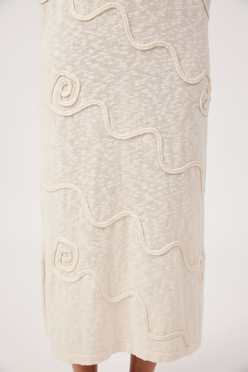 HAVEN Olympus Appliq Dress Sand