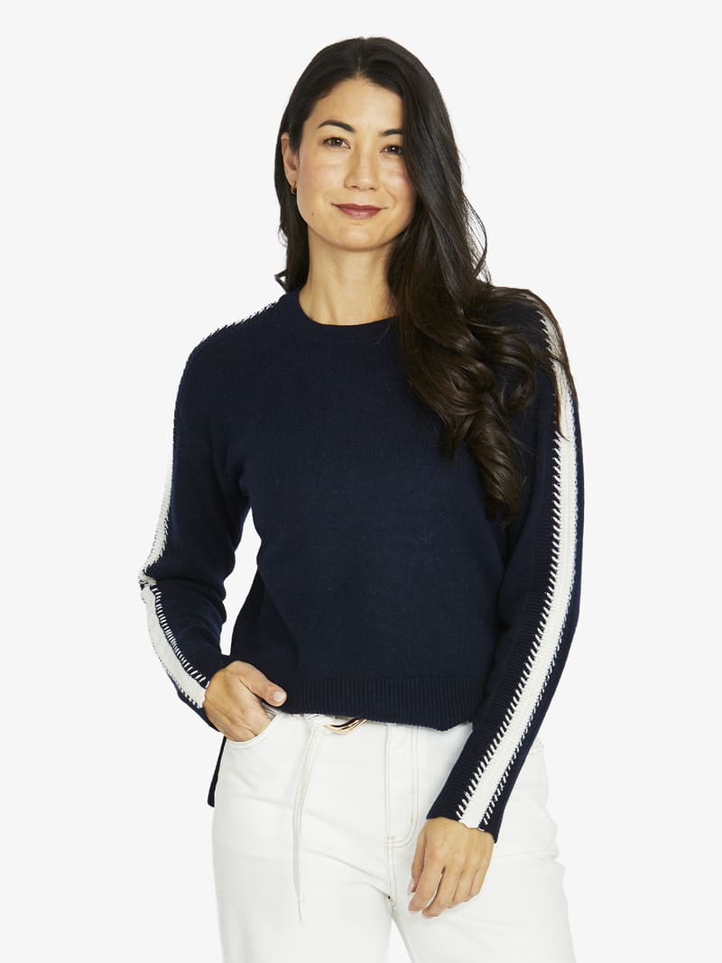 JUMP Sleeve Stitch Pullover NavyIv