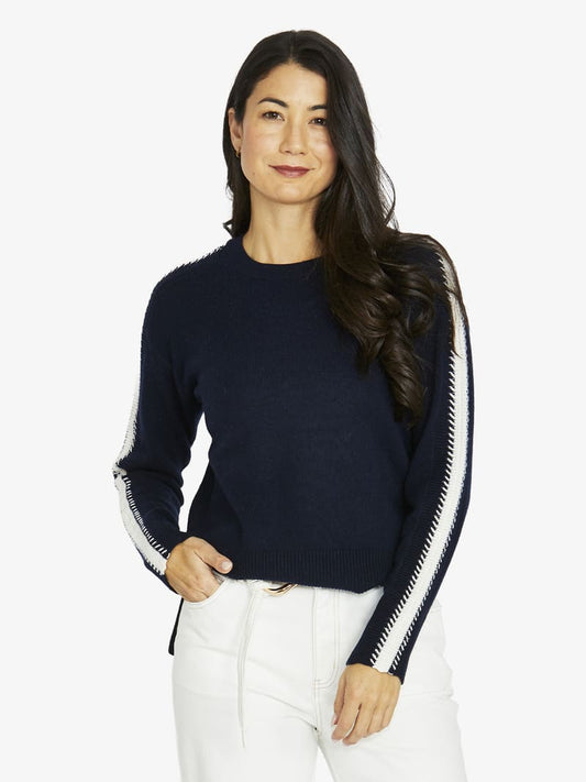 JUMP Sleeve Stitch Pullover NavyIv