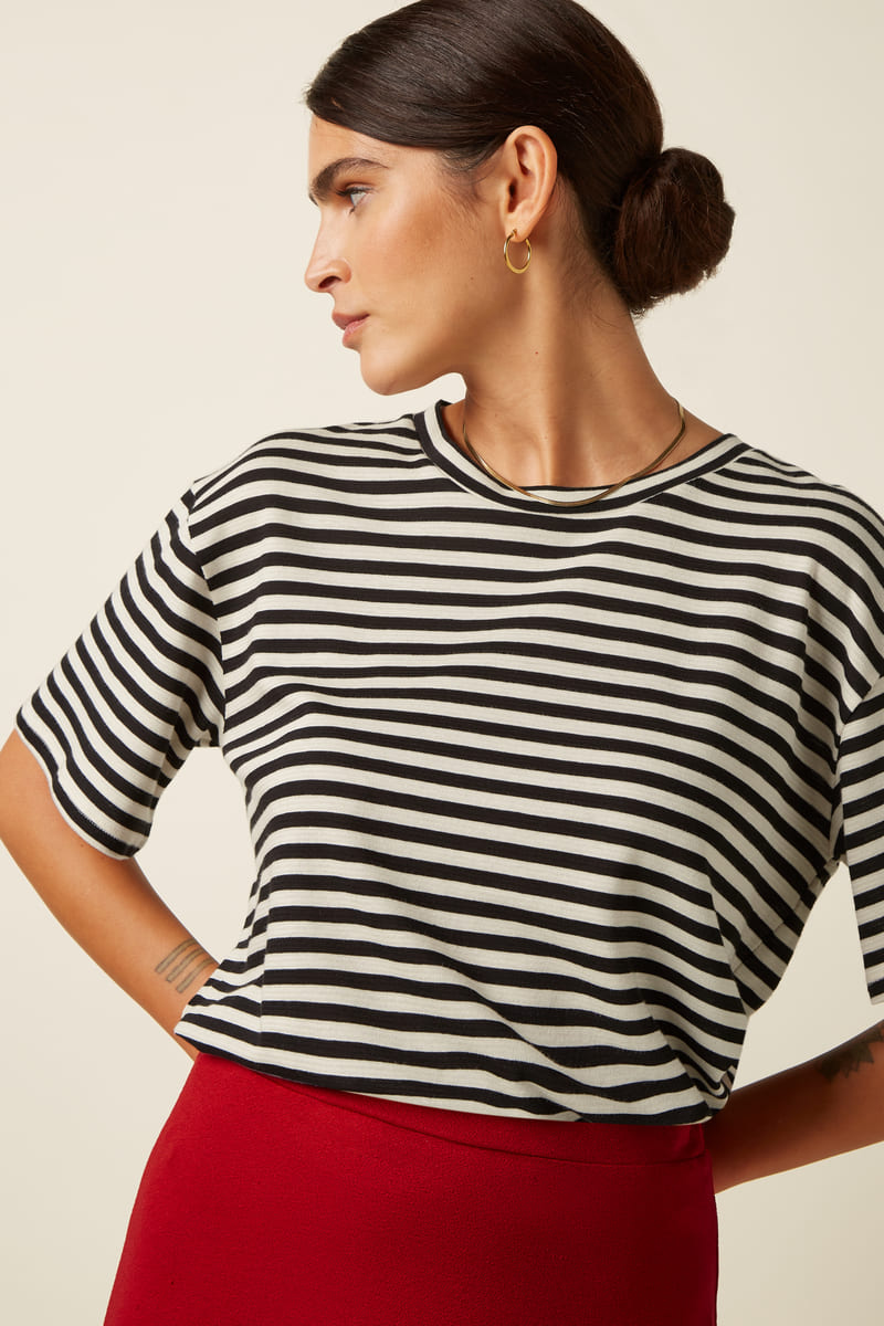 KING LOUIE Chopito Stripe Top Black