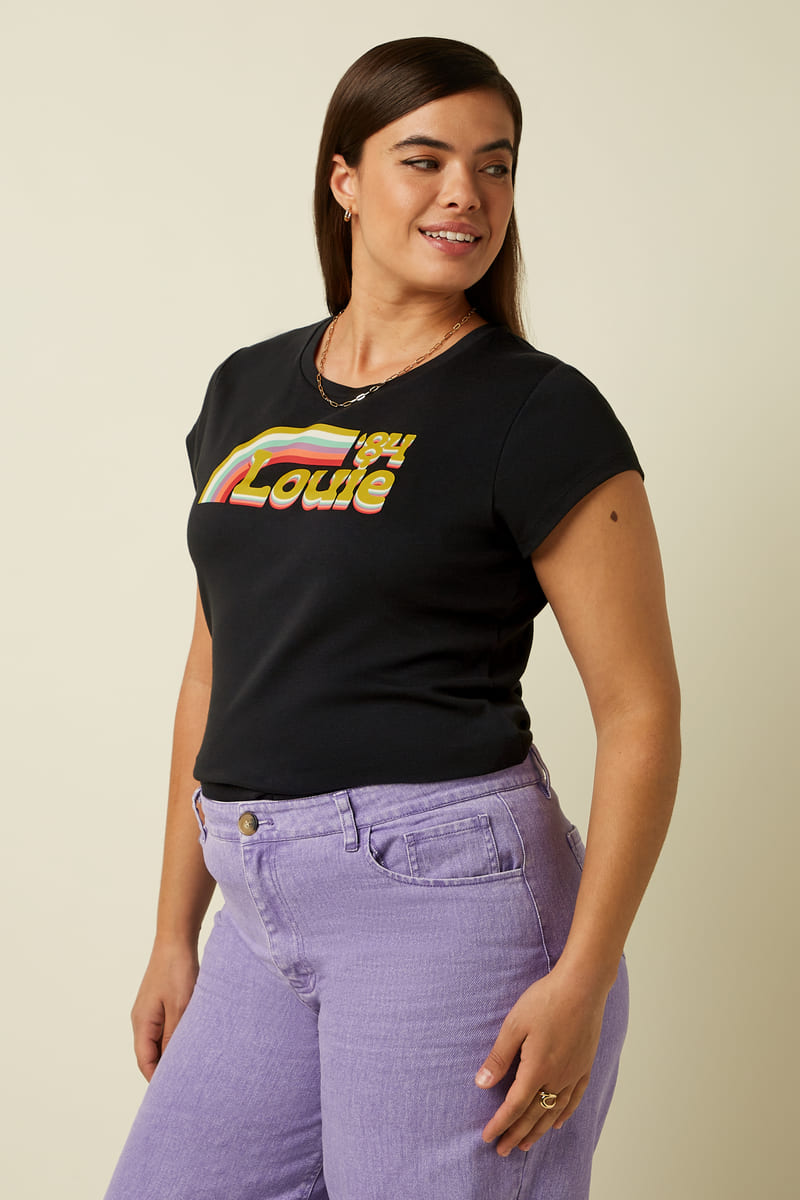KING LOUIE Cath Placement Tee Black