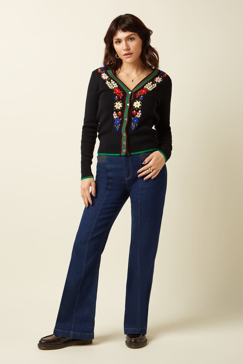 KING LOUIE Perry VEmbr Cardy Black