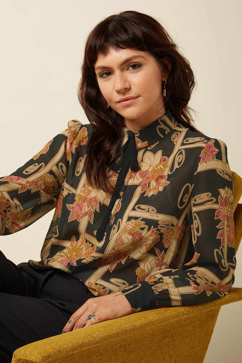 KING LOUIE Maisie Alba Blouse BlackFl
