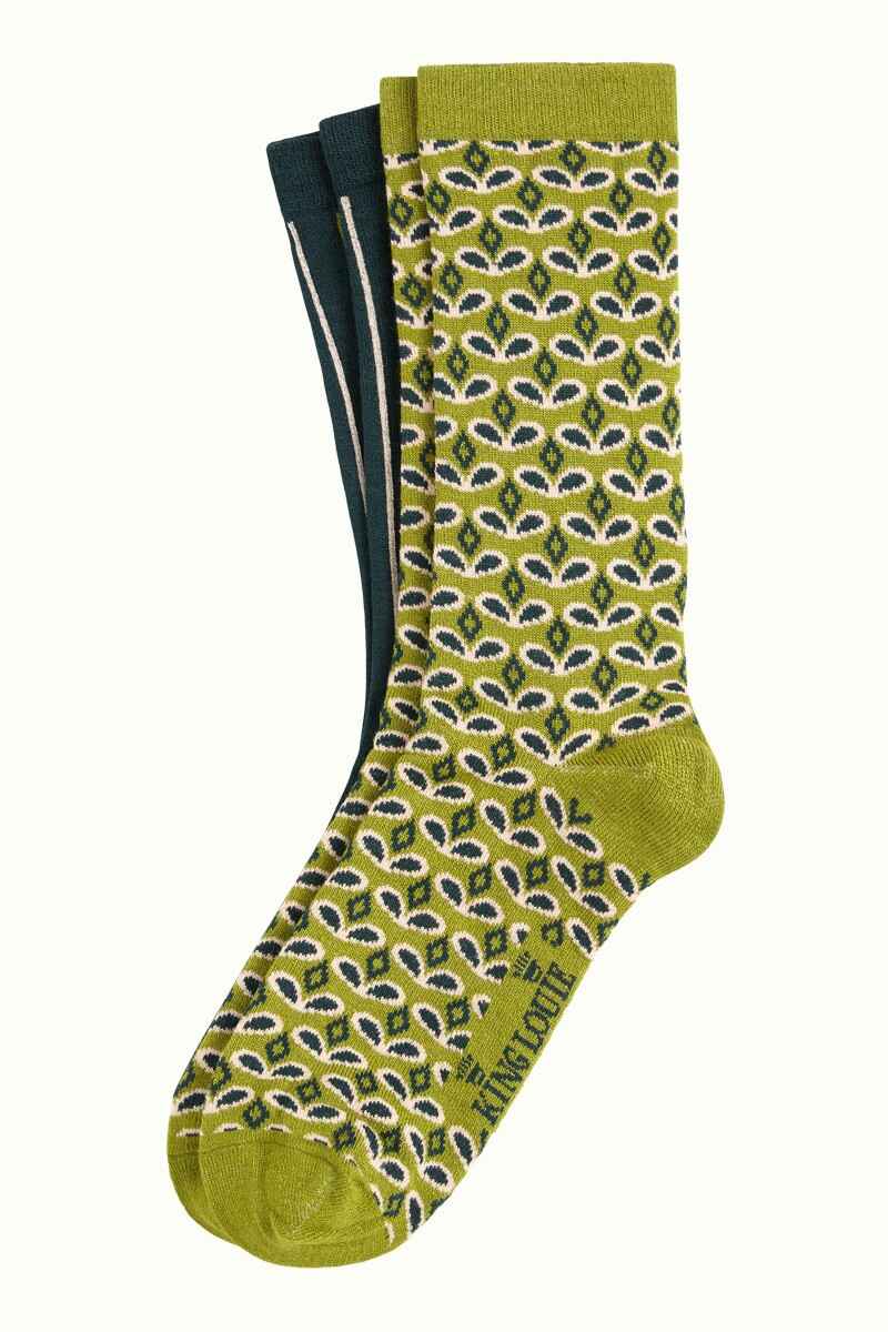 KING LOUIE Socks 2 Pack Backstage Green