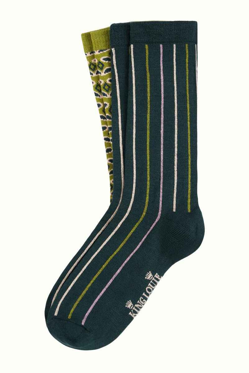 KING LOUIE Socks 2 Pack Backstage Green