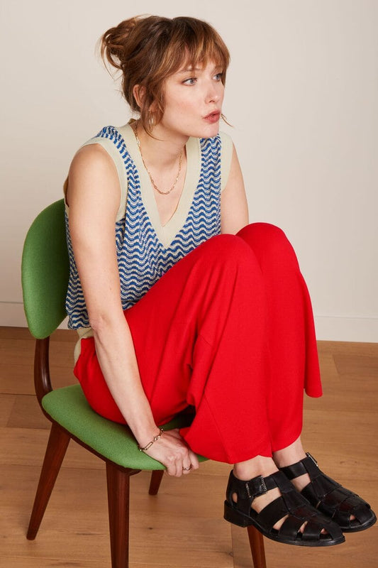 KING LOUIE Boxy V Tide Top Bluing