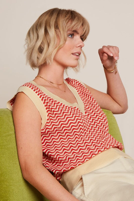 KING LOUIE Boxy V Tide Top Fire Red