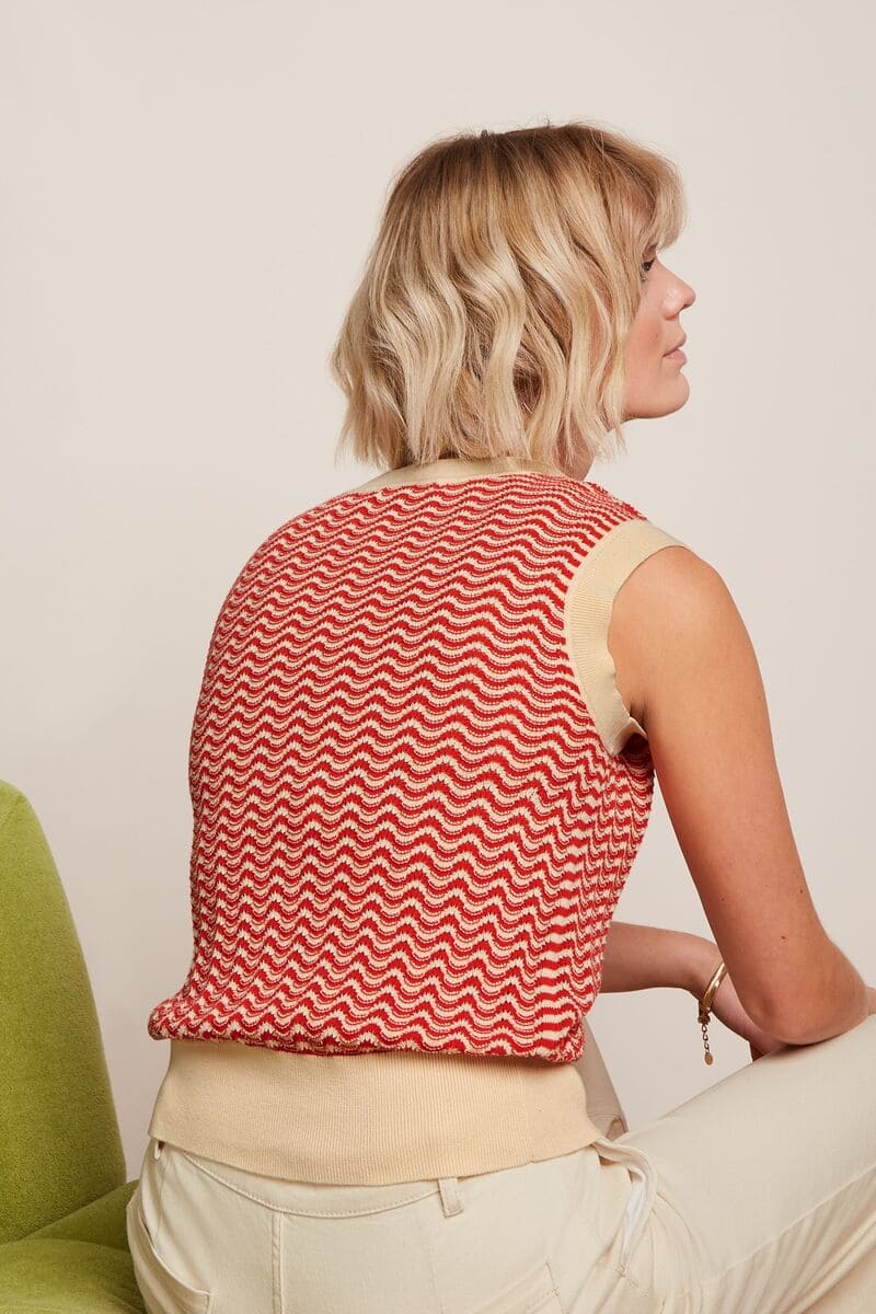 KING LOUIE Boxy V Tide Top Fire Red