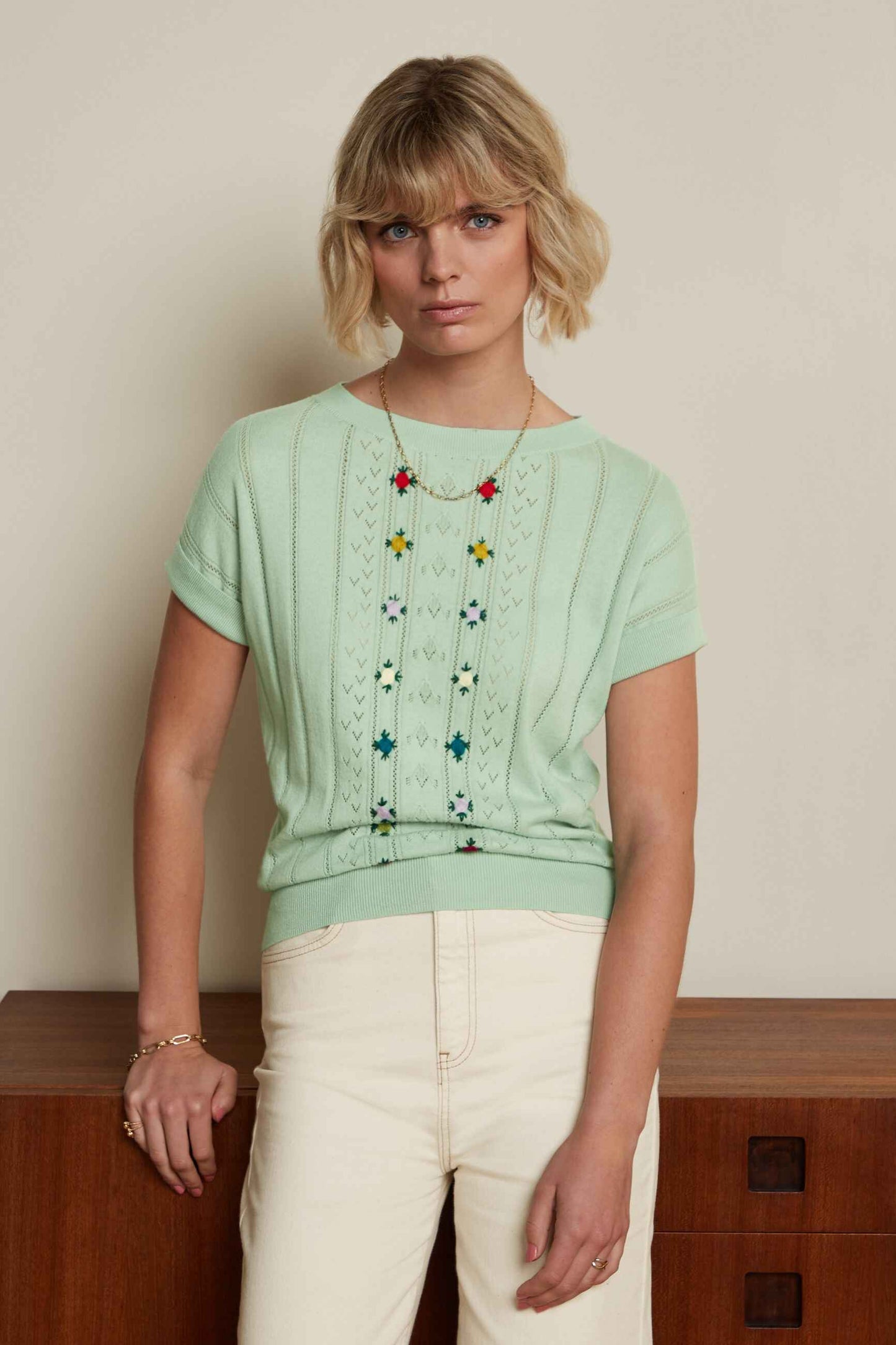 KING LOUIE Orchid Boatneck Top Green
