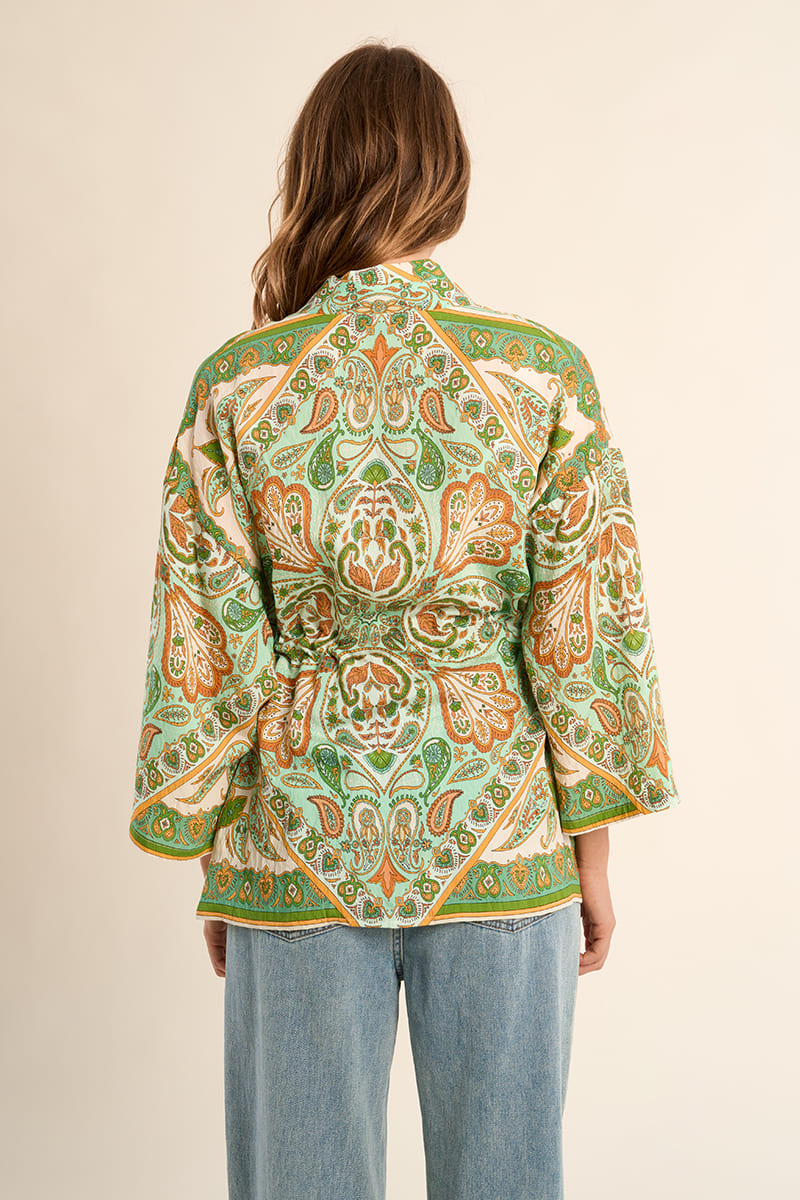 MOLLY BRACKEN Woven Kimono GreenInes