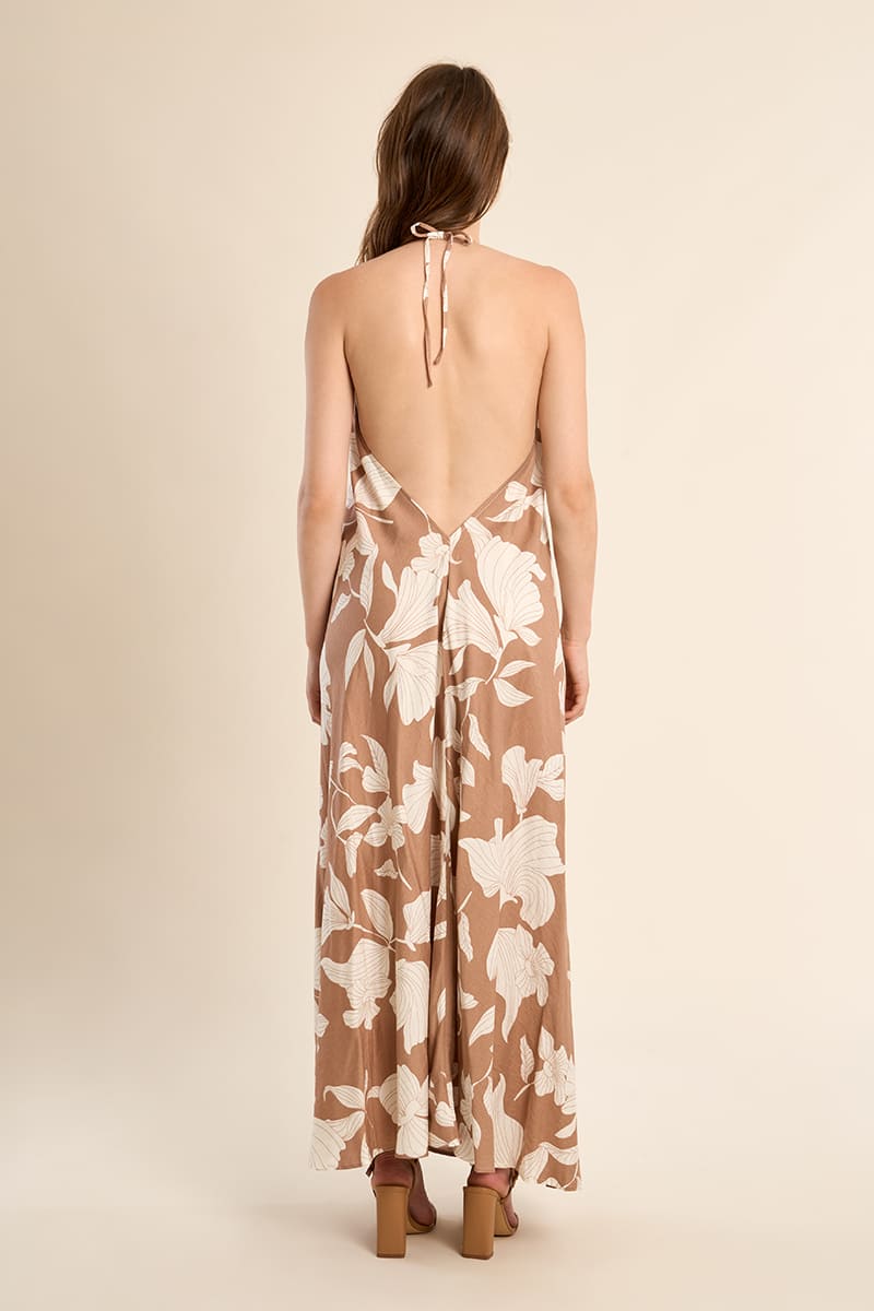 MOLLY BRACKEN Halter Dress ChloeBeige