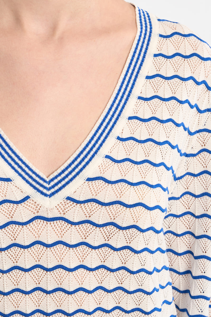 LILI SIDONIO Waves Knit Sweater BlueIv