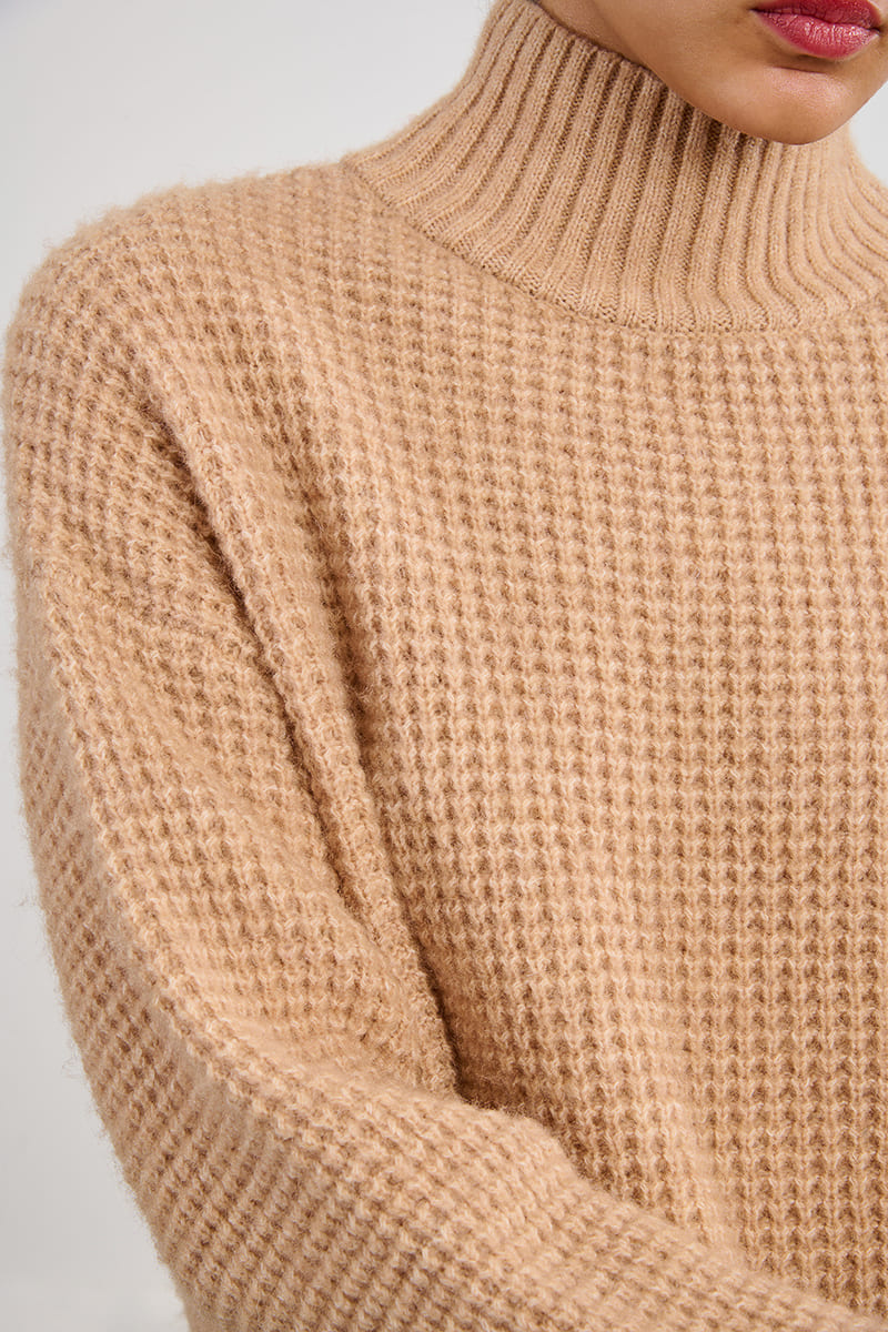 LILI SIDONIO Trina MockN Jumper Beige